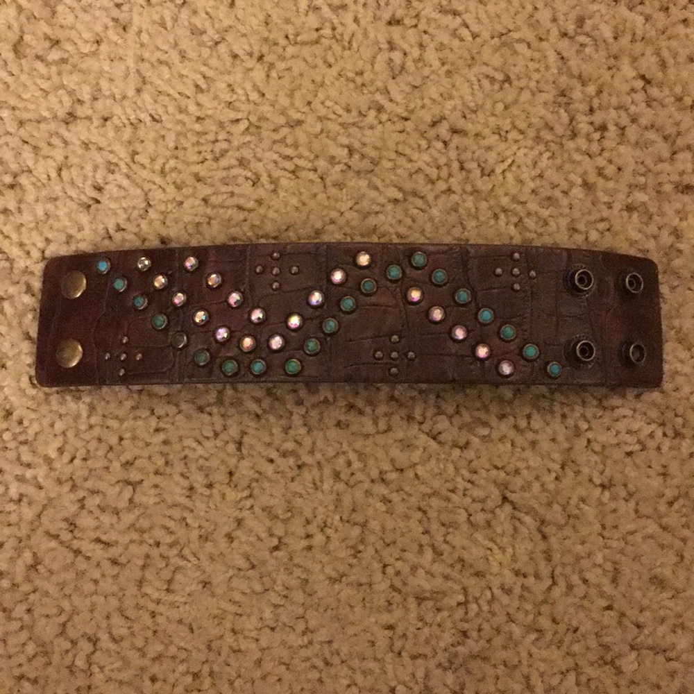 Studded leather cuff